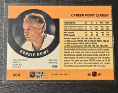 660 & 654 GORDIE HOWE ERROR NO 32 + CORRECTED SEASONS 32 1990-91 PRO SET WHALERS