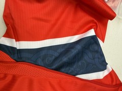 Norway National Team Soccer Jersey Size L – Erling Haaland #9 Red Blue White
