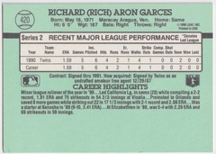 1991 Donruss RICH GARCES Minnesota Twins RC #420