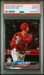 PSA 10 SHOHEI OHTANI/OTANI 2018 TOPPS UPDATE US189 LA ANGELS Rookie RC GEM MINT