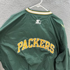 Vintage Green Bay Packers Jacket Adult XL Green Windbreaker Starter 90s Y2K