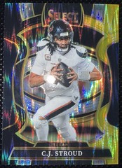 Panini 2025 Select C.J. Stroud #34 Prizm Concourse Black and Yellow Shock