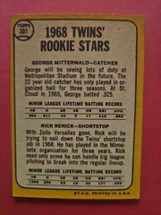 1968 Topps – 1968 Rookie Stars George Mitterwald, Rick Renick #301 (RC)