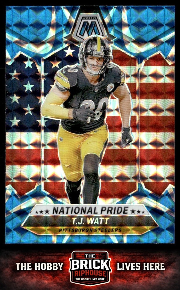 T.J. Watt 2024 Panini Mosaic Mosaic Reactive Blue #266 Pittsburgh Steelers