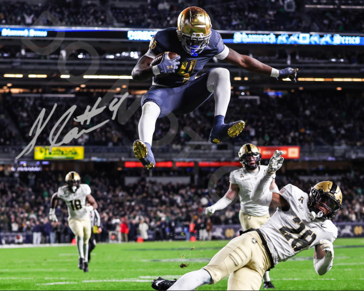 Jeremiyah Love Auto 8×10 Signed Notre Dame Fighting Irish Reprint Photo Leap