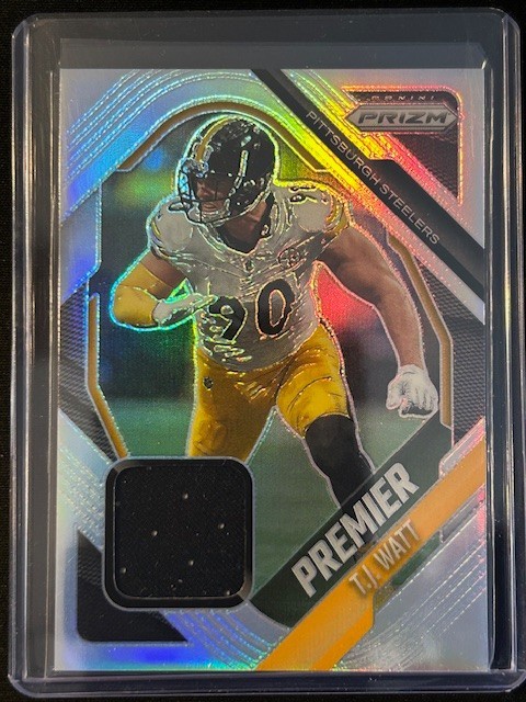 2025 Panini Prizm Football – T.J. Watt #PJY-TJW Premier Jerseys Prizm (MEM)