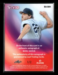 2026 Leaf Vivid Ben Hess Auto Prismatic Red #2 #BA-BH1