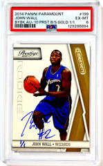 2014 Panini Paramount 2010 Prestige John Wall RC Auto 1/1 Buyback Gold PSA 6