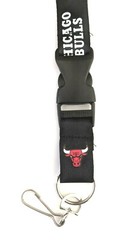 Chicago Bulls Lanyard Key Ring Keychain Clip ID Holder – Black
