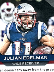 2020 Panini Prizm Julian Edelman 39/99 Blue Cracked Ice New England Patriots #22