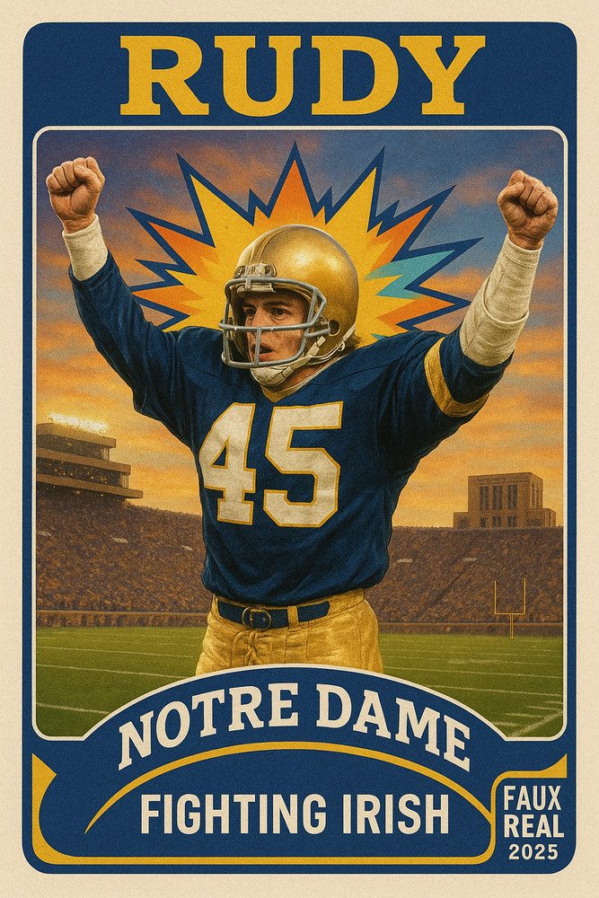 2025 Daniel Rudy Ruettiger Notre Dame Fighting Irish Custom Parody Card