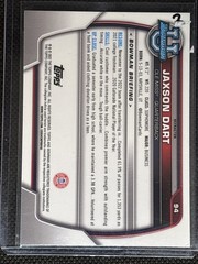 2022 Bowman University Chrome Jaxson Dart Refractor #94 1st Bowman NY Giants
