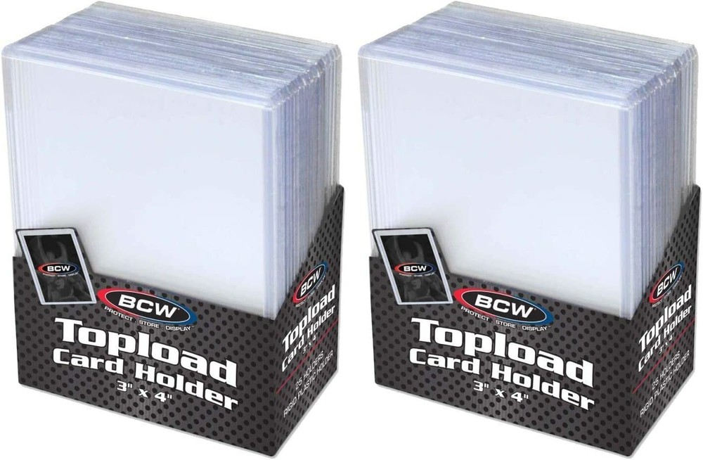 50 BCW Topload Rigid 3X4 Hard Plastic Toploader Storage Holder Trading Cards