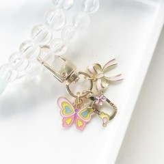 Cute Colourful Initial Letter Keychains with Small Colorful Letterkey-u