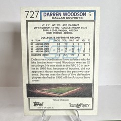 Topps 1992 Darren Woodson Dallas Cowboys #727 Rookie RC Base Set NFL