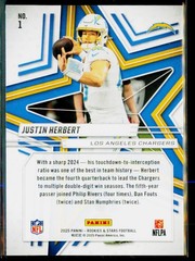2025 Panini Rookies & Stars #1 Justin Herbert Red