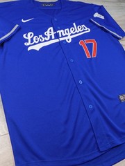 SHOHEI OHTANI LOS ANGELES DODGERS MENS KANJI X-LARGE BLUE #17 BASEBALL JERSEY