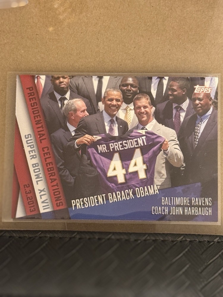 Topps Presidential Celebrations Insert PC-14 Obama Harbaugh Ravens