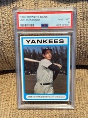 1987 Bowery Bank Joe Dimaggio PSA 8 Yankees DEAD CENTERED Card NEW CASE POP 1
