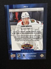 25-26 UD Extended Series Hockey Rookies Power Play PY-1 Sam Rinzel