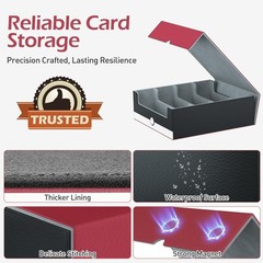 4-Row【3200+】 Trading Card Storage Box, Card Organizer Holder with 24 Dividers…