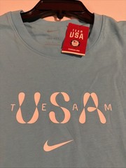Nike Paris Olympics Team USA Dri-Fit Tee Baby Blue FN1092 Sz L Men’s NWT