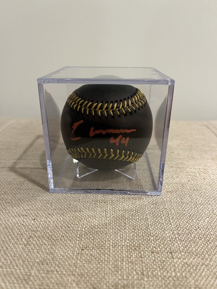 Elly De La Cruz autographed black baseball w/ case Beckett witnessed