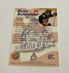 1995 Signature Rookies 1980 Miracle On Ice Set #30 Buzz Schneider Auto /2000
