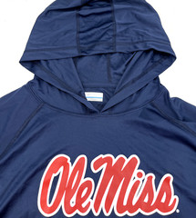 Ole Miss Rebels UM Mississippi Columbia Omni-Shade Navy LS Hooded Shirt Men&rsquo;s L