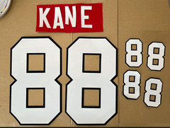 Chicago Blackhawks Lettering Custom ANY YR Name Number UNSEWN kit for Jersey