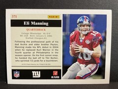 2012 Score #371 Eli Manning RC Flashbacks New York Giants