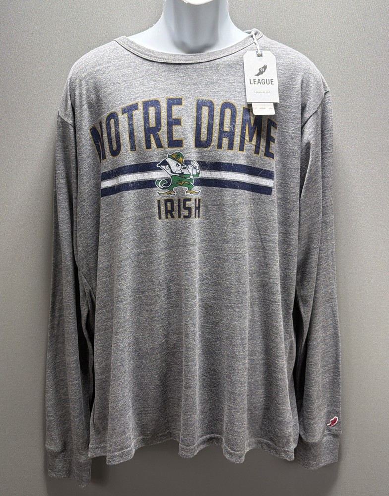 League 91 Notre Dame Fighting Irish Victory Falls Gray Mens Shirt XL New 2022