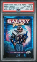 2024 Topps Cosmic Galaxy Greats #GG27 Earl Campbell Blue Moon Autographed PSA 10