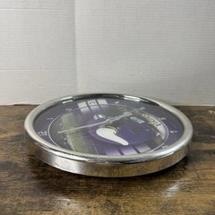 WinCraft Chrome Clock NFL Minnesota Vikings Tested Working Purple Fashion 12 ”