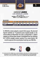 2025-26 Topps Chrome Update Basketball Card #1-200 (You Pick)