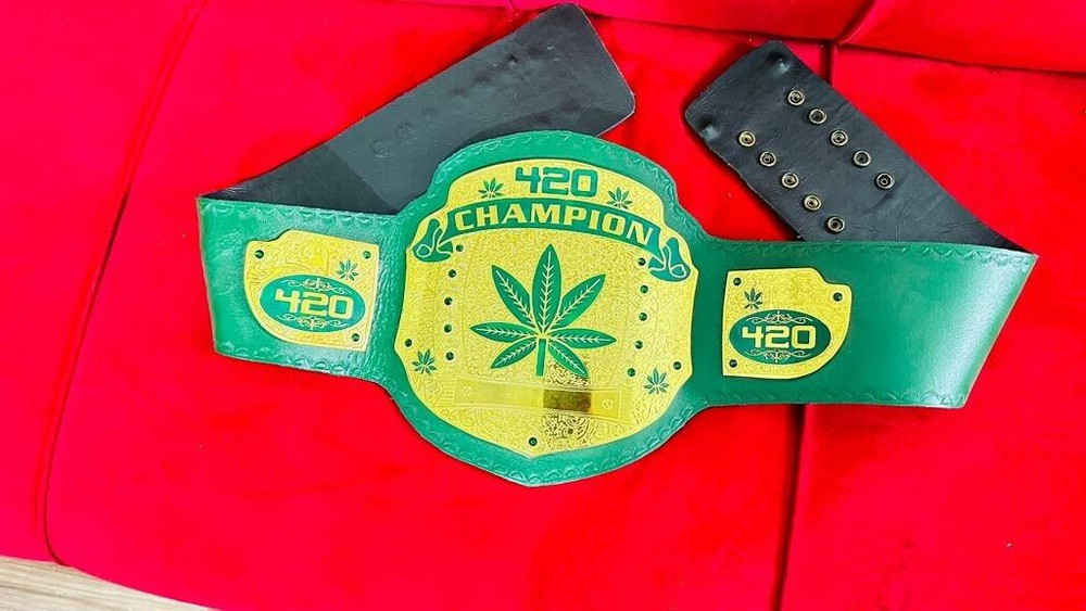 420 weed world heavyweight wrestling championship belt Replica 2mm ZINC