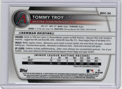 2025 Bowman Draft – Tommy Troy #BDC-36 Laser Refractor