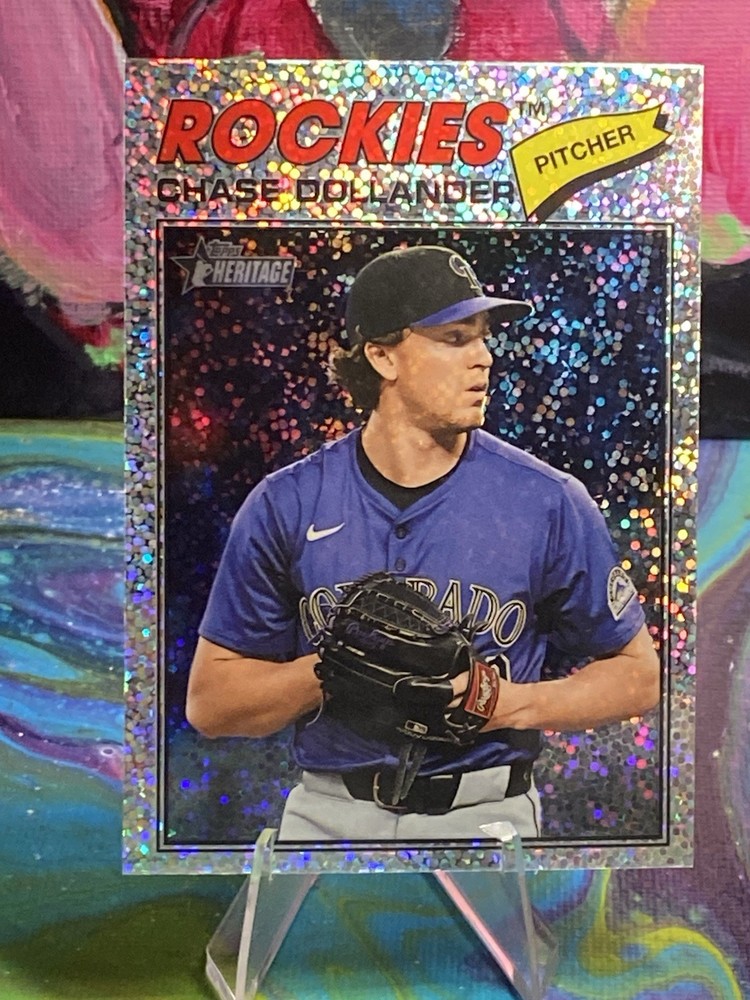 2026 Topps Heritage #91 CHASE DOLLANDER Chrome Silver Sparkle SP