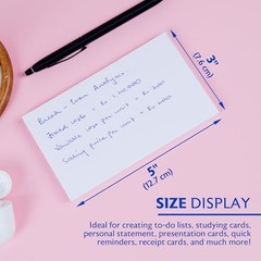 Unruled Index Cards, 3 x 5 in, 100 Ct | sturdy card stock, study 1-Pack White