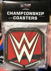 WWE Slam Crate Exclusive Championship Coasters Set Universal Champion Belt Style