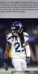 Seattle Seahawks Richard Sherman Game Issued Gloves 2016 LOB #25 Navy Black