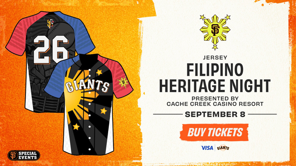 PRESALE San Francisco SF Giants 9/8/26 Filipino Heritage Night Baseball Jersey