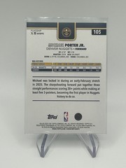 2025-26 Topps NBA Season Tip Off Foil Parallel #105 – Michael Porter Jr. Nuggets