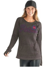 NBA Detroit Pistons Off Season Pull Over Top Womens M Charcoal GIII 4 Her