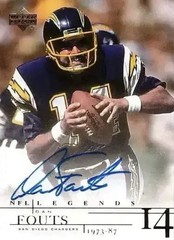 Dan Fouts Chargers 2001 Upper Deck NFL Legends Signed Autograph Card BGS 9 Slab