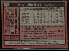 1980 Topps Burger King Jim Rice #20 ~ NM-MT ~