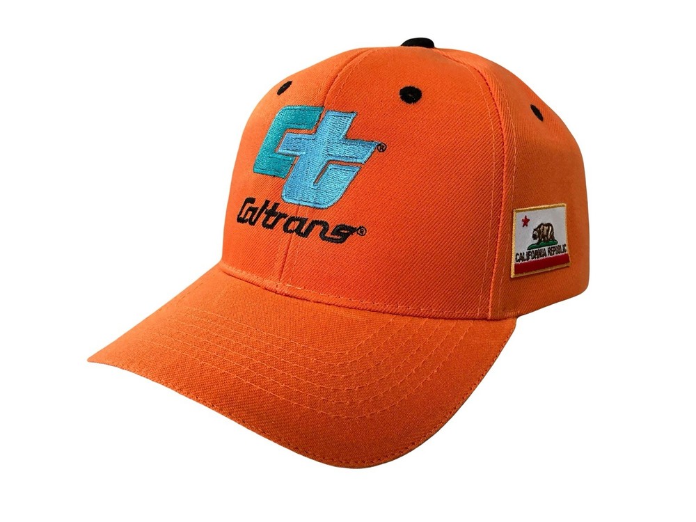 CALTRANS HAT ORANGE CALIFORNIA DEPARTMENT 2 LOGOS Embroidery Logo