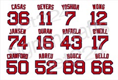 Boston Red Sox DECAL STICKER Devers Casas Duran Turner O&rsquo;Neill Crawford Houck +