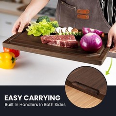 Walnut Wood Cutting Board for Kitchen with 17&Prime;L x 11&Prime;W, Black