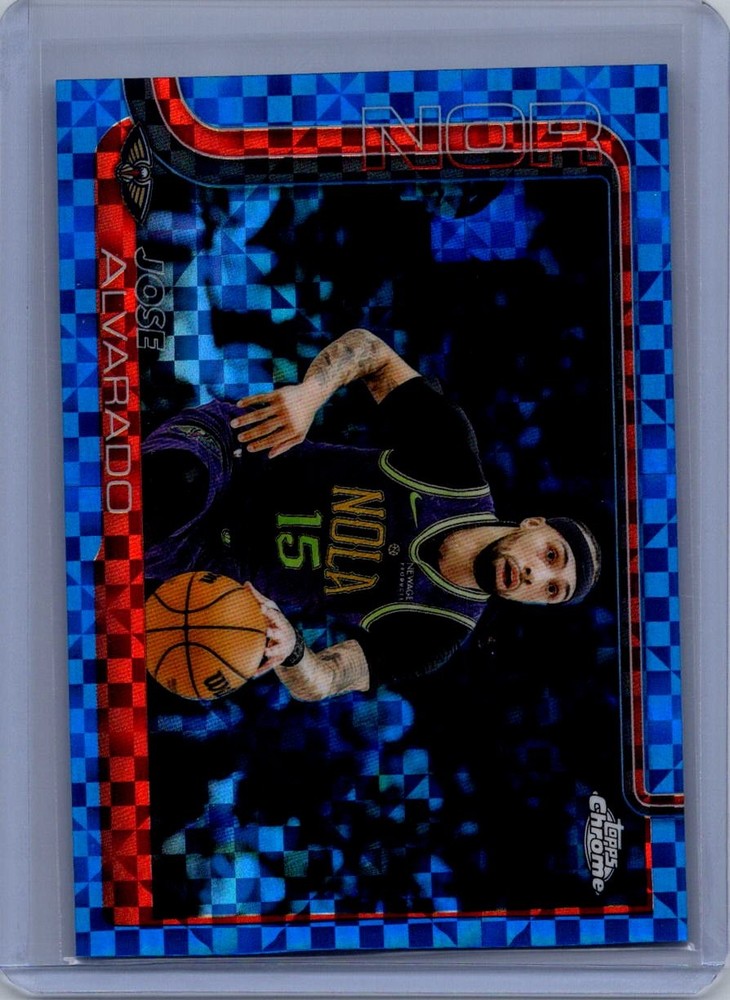 2025-26 Topps Chrome #144 Jose Alvarado Blue X-Fractor